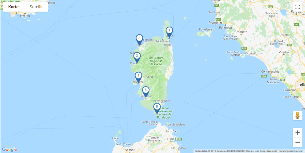 Map Rundreise Korsika I