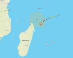 Zyklon Alcide: Weather Underground - Zyklon Alcide sorgt für Böen und Starkregen auf Madagaskar, Mauritius und Réunion. © Weather Underground