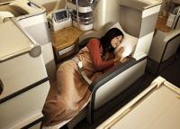In der Emirates-First Class sind virtuelle Fenster bereits Realität. Foto: Emirates Emirates A380 Business Class