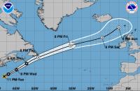 Hurrikan Chris zieht gen Nordosten und bringt den Britischen Inseln und Färöer am Wochenende stürmisches Wetter. © NOAA Hurrikan Chris Britische Inseln