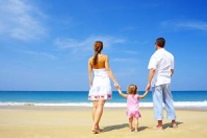 Familie am Strand