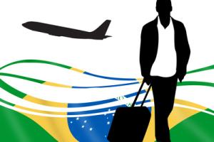 Brasilienflagge mit Passagier