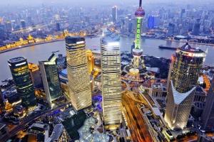 Blick auf die Innenstadt von Shanghai in China