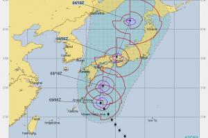 Taifun Jebi Japan. Grafik: JTWC
