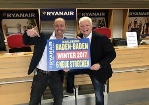 Der irische Billigflieger nimmt sechs neue Routen ab Karlsruhe/Baden-Baden auf. Ab Winter 2017 geht es neu nach Edinburgh, Eilat, Lissabon, Sevilla, Tel Aviv und Warschau. © Ryanair ryanair-Baden-Baden-6-routen