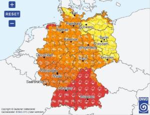 Orkantief Burglind fegt am Mittwoch über Deutschland. Grafik: Deutscher Wetterdienst Orkan Burglind Deutschland