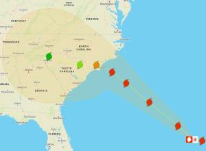 Durch den gewaltigen Sturm können auf Flüge nach Florida von Ausfällen sein. © Wunderground Hurrikan Florence