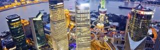 Blick auf die Innenstadt von Shanghai in China