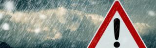 Warnschild Unwetter