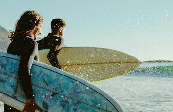 Surfer, Strand, Wellen