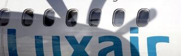 Luxair Bombardier Q400 Logo und Propellerschatten