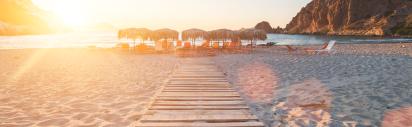 Strandliege, Strand, Sonnenuntergang