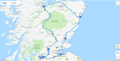 Map Rundreise Schottland II
