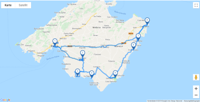 Map Rundreise Mallorca II