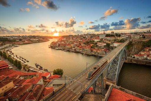 Sonnenuntergang über Porto