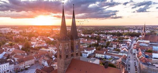 Stadt, Luftaufnahme Stendal