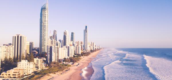 Strand, Skyline, Wellen Gold Coast