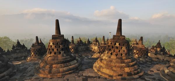 Stupas im Borobudur Tempel Bali