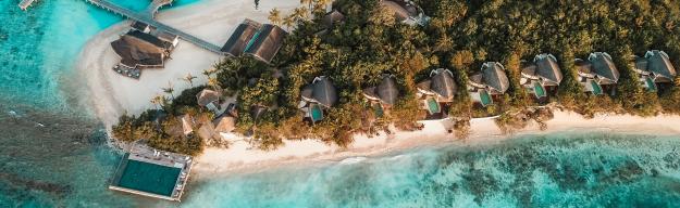 Hotel, Steg, Meer, Strand Malediven
