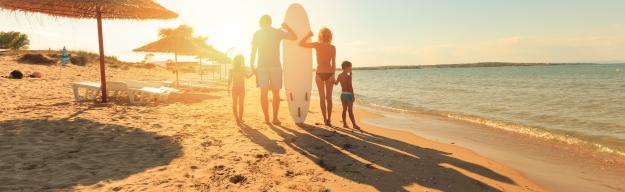 Familie, Strand, Surfen