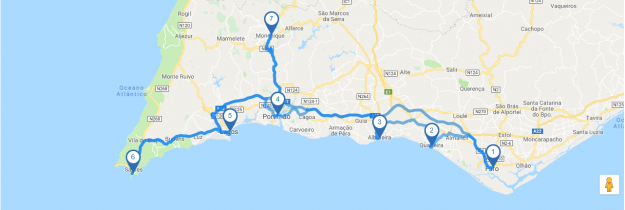 Map Rundreise Algarve I