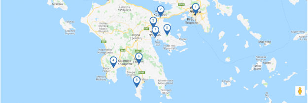 Map Rundreise Peloponnes I