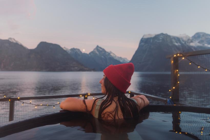 Frau im Whirlpool