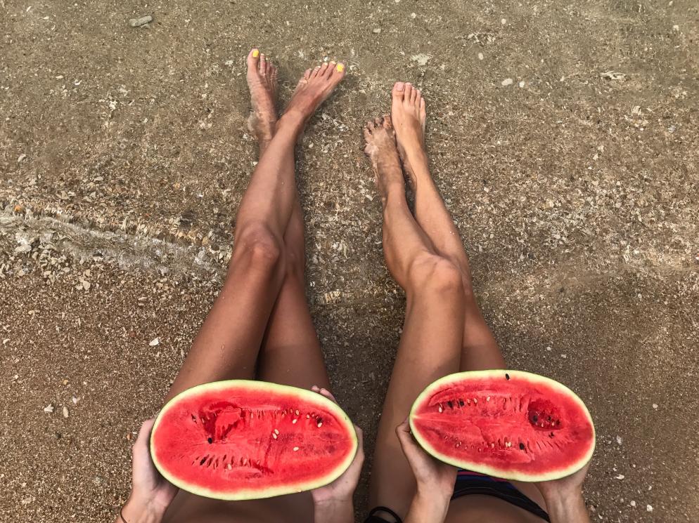 Strand+Frauen+Melone