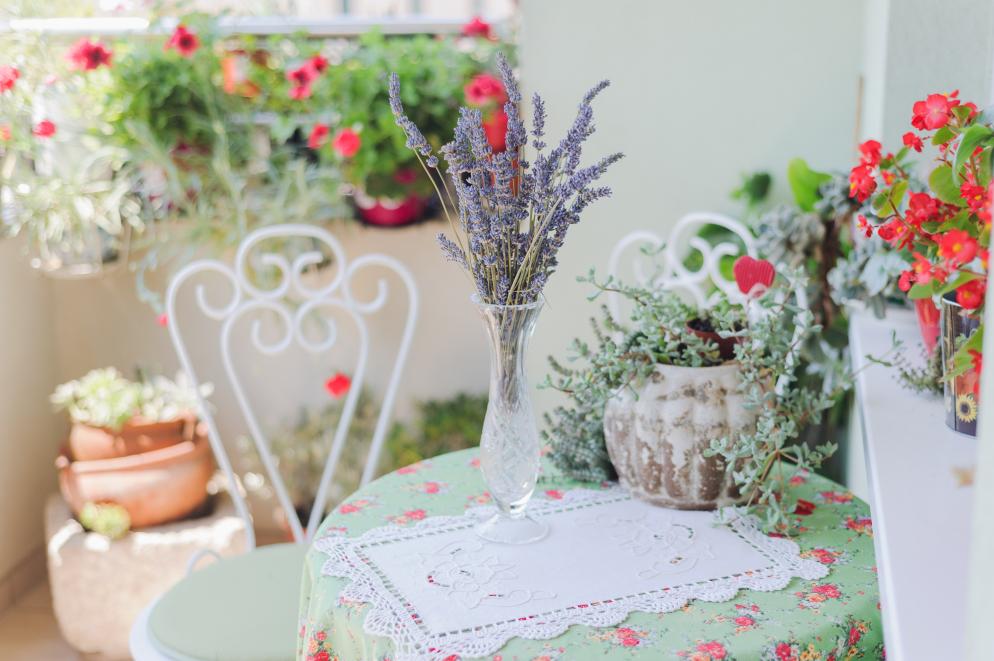 Lavendel+Tisch+Vase