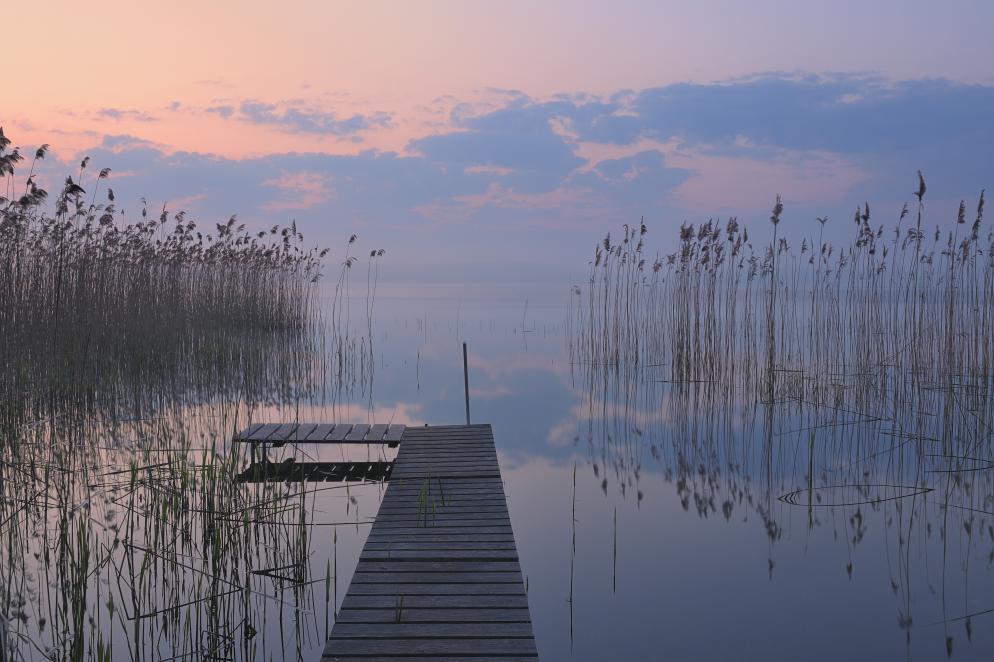 Steg, See, Sonnenuntergang Plau Am See