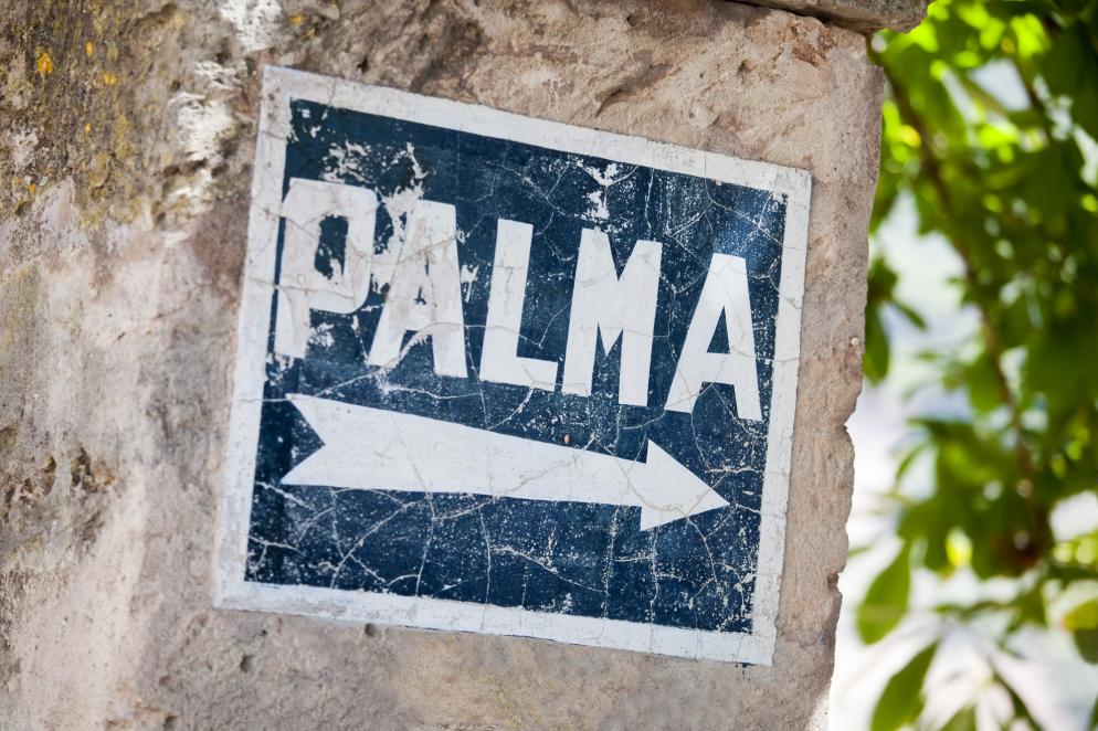 Spanien: Mallorca - Schild Palma