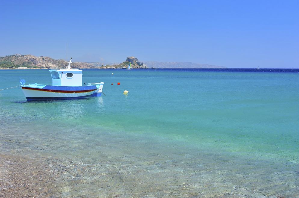Griechenland: Kos Strand Boot